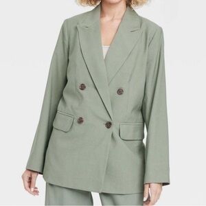 Target Women's Light Green Double-Breasted Blazer
